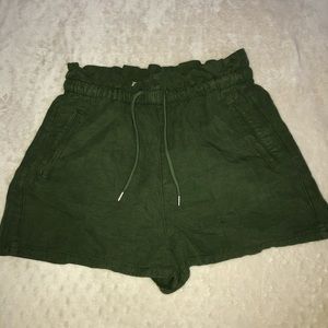 BDG green paper bag shorts